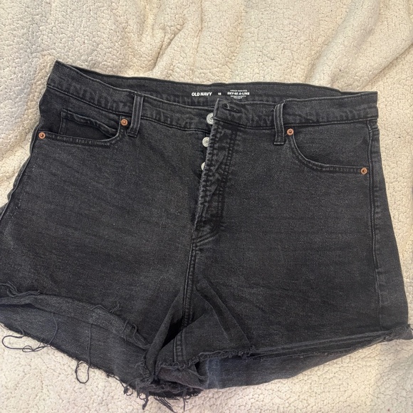 Old Navy- Ski Hi Black Denim Shorts - Picture 1 of 3